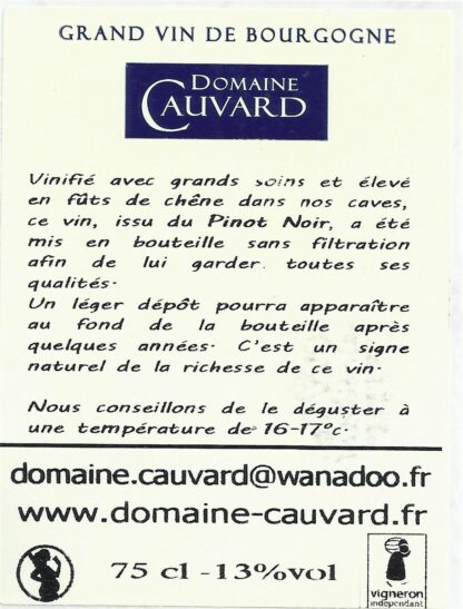 Les monts Battois Monopole - Domaine Cauvard - AOC Côte de Beaune – Image 2